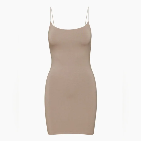 🌞ARITZIA Wilfred Free Tiny Dress Mini Bodycon Stretch Jersey Yellow Size S - Picture 6 of 12